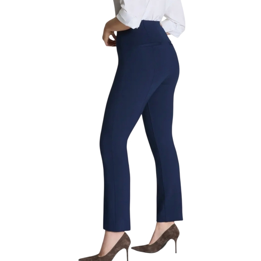SPANX Supersmooth Perfect Fit Ponte Ankle Pants Navy Blue Large - Picture 4 of 12
